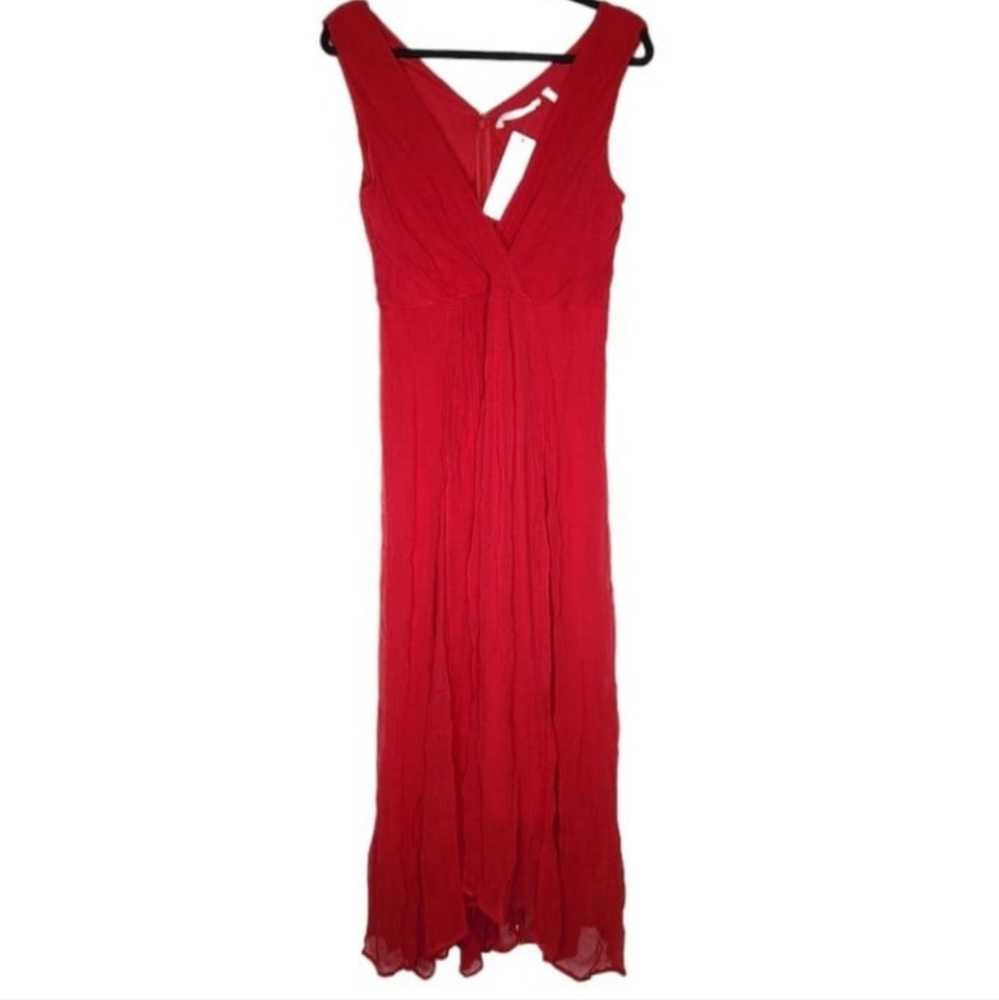 Soft Surroundings Red Charmonte High Low Maxi Dress Size 6 NWT